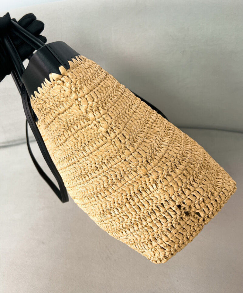 Prada Medium Crochet And Leather Tote Bag 1BG499 Apricot